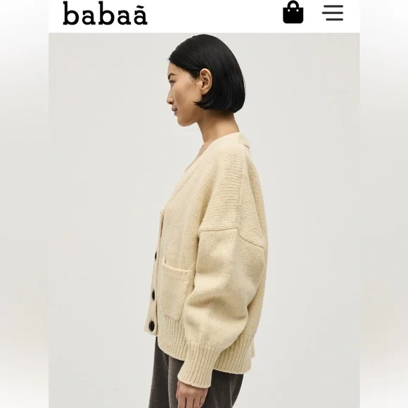 - Babaa Cardigan no17 Natural - Picture 3 of 8